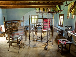 Traditional weaving house interior, Svidnik, Slovakia