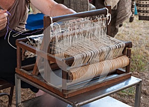 Weaving on a Vintage Loom