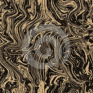 Vector marble seamless pattern. Marble yellow pattern on dark background