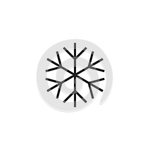 Snowflake Oultine Vector Icon, Symbol or Logo.