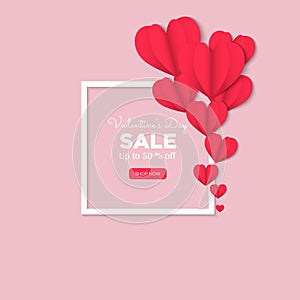 Valentines day sale backgrounds with Heart shape