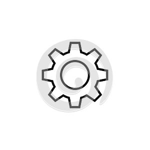 Gear Outline Vector Icon, Symbol or Logo.