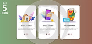 Online payment concept illustration app templete set photo