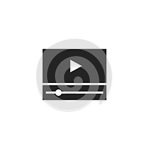 Video Player Glyph Vector Icon, Symbol or Logo.
