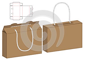 Box packaging die cut template design. 3d mock-up photo