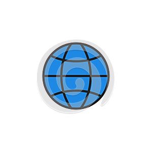 Globe Flat Icon Vector, Symbol or Logo.