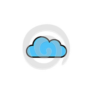 Cloud Flat Icon Vector, Symbol or Logo.