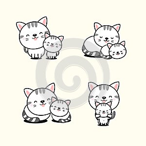 Collection of cat and baby cat.
