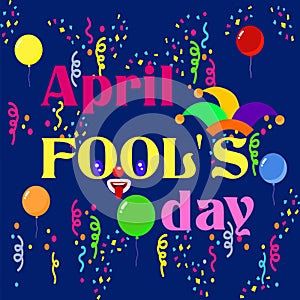 Set for the first of April with a jester and box to the fool`s day