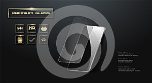 Premium  Screen Protector Glass. Vector