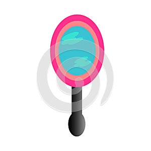 Web Spot illustration of a jeweled pink hand mirror fit for a princess.