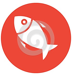 Cooked fish Isolated Vector icon which can easily modify or edit