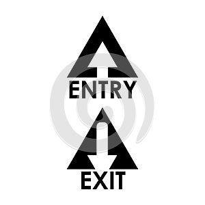 Entry and exit sign . Creative lettering vector illustration. illustration in vector format.
