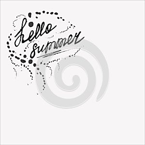 Vectorn illustration with label `Hello,summer`. photo