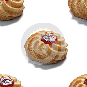 Seamless pattern of shortbread cookie