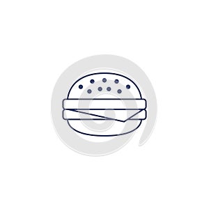 Vector burger for coloring. Illustration for children coloring book.