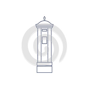 Vector Rpyal mail post for coloring. Illustration for children coloring book.