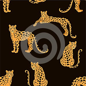 Trendy leopard pattern. Vector seamless texture.