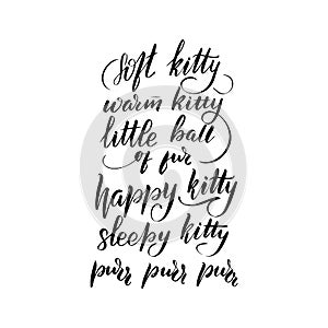 Brush lettering soft kitty