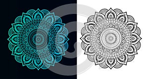 Set of Mandalas for coloring book. Decorative round ornaments photo