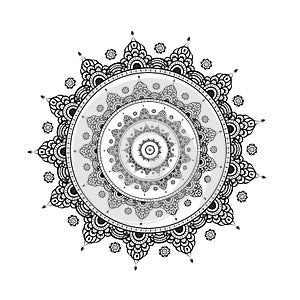 Mandalas for coloring book. Decorative round ornaments. Unusual flower shape photo