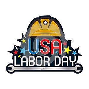 Labour day USA background, vector illustration, flat style - Vector