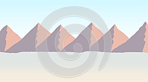 The Pyramids And The Desert Illustration, Vector photo