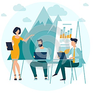 Flat design business process concept