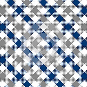 Grey and Blue Gingham pattern.