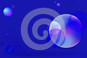 Bright blue colorful circles bubbles background
