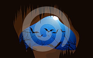 Moon and stra on the sky