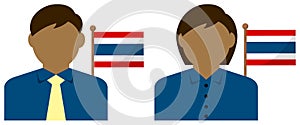 Faceless business person illustration with national flags / Thailand