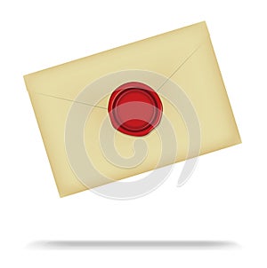 Letter and sealing wax vector illustration