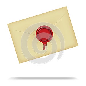 Letter and sealing wax vector illustration