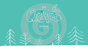 Stock Vector Merry Christmas banner or card. Happy new year Template