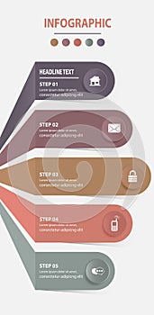 Business infographic template the concept is circle option step with full color icon