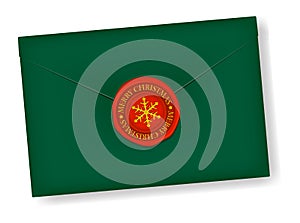 Letter and sealing wax  vector illustration / Merry christmas