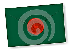 Letter and sealing wax  vector illustration / Merry christmas