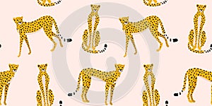 Trendy leopard pattern. Vector seamless texture.