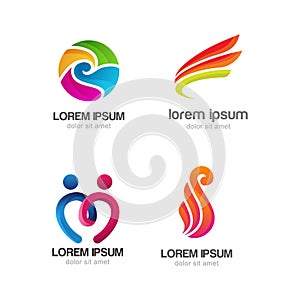 Set of Abstract business llogo design element vector