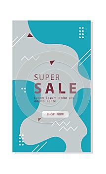 Super sale banner design template. End of season special offer banner. Vector poster illustration.