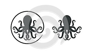 Octopus logo. Isolated octopus on white background