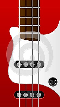 Vector red bass guitar background