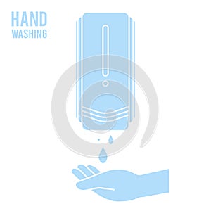 Pump Hand wash. Hand sanitizer. Alcohol-based hand rub. Rubbing alcohol. photo