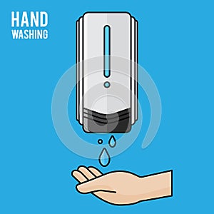 Pump Hand wash. Hand sanitizer. Alcohol-based hand rub. Rubbing alcohol. photo