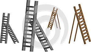 Ladder with Support Illustration Three Dimensional