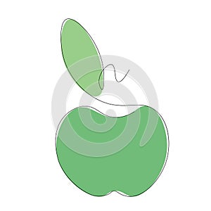 Green apple fruit icon, vector illustration