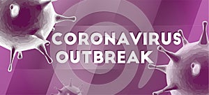 Coronavirus outbreak message. Virus cells vector background. ncov-19 covid-19 photo