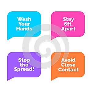 Corona Covid 19 Virus Safety Recommendation Talk Bubbles