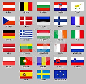 Evropská unie země vlajky. vlajka koláž 